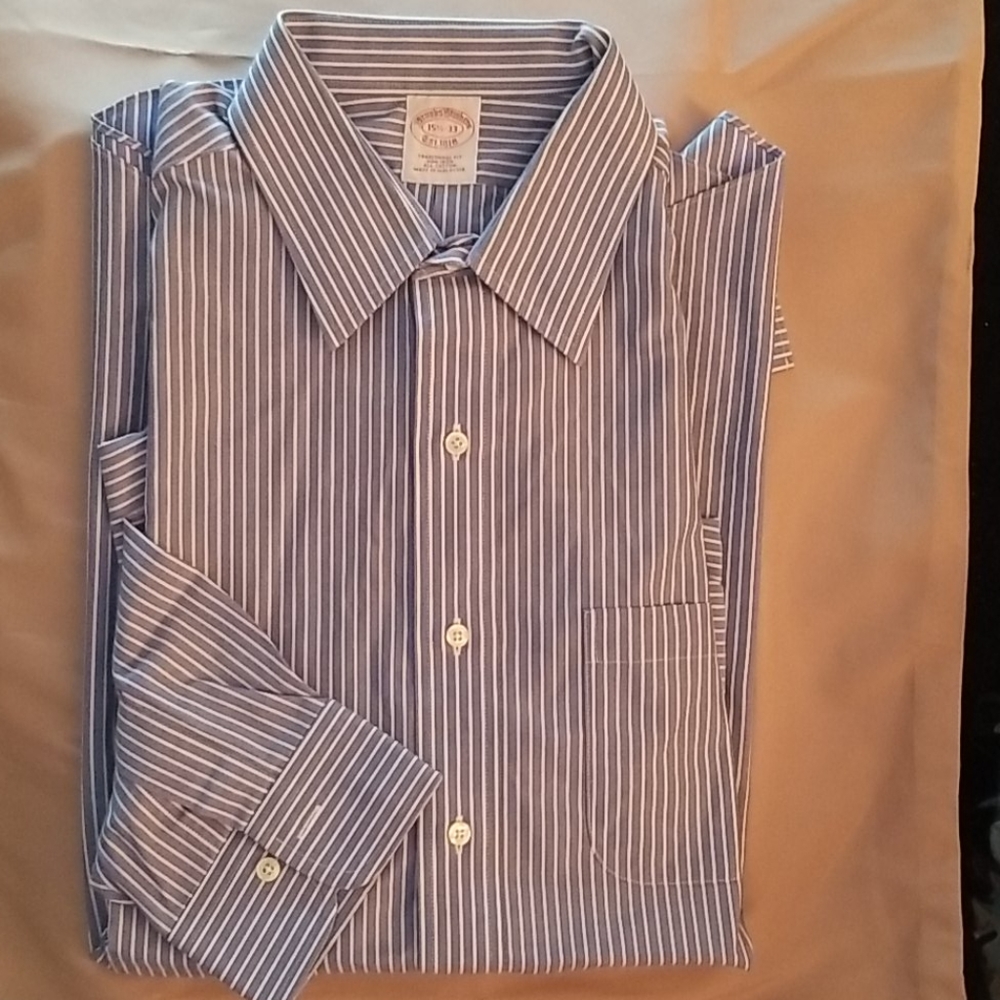 Brook's Brothers Dress Shirt Non-Iron 15.5-33